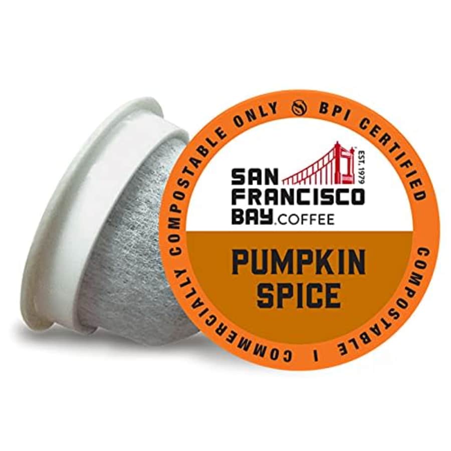 SF Bay Coffee Pumpkin Spice 12 Ct Flavored Medium Roast Compostable Coffee Pods, K Cup Compatible for $22