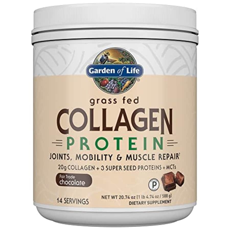 Garden of Life Grass Fed Collagen Protein Powder - Chocolate, 14 Servings, Collagen Powder for for $34