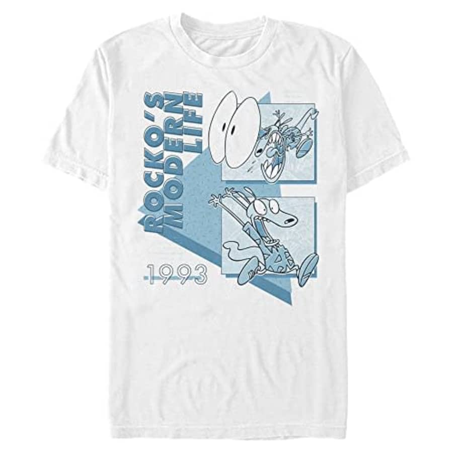 Nickelodeon Big & Tall Modern Life Rocko Box Up Men's Tops Short Sleeve Tee Shirt, White, 5X-Large for $22