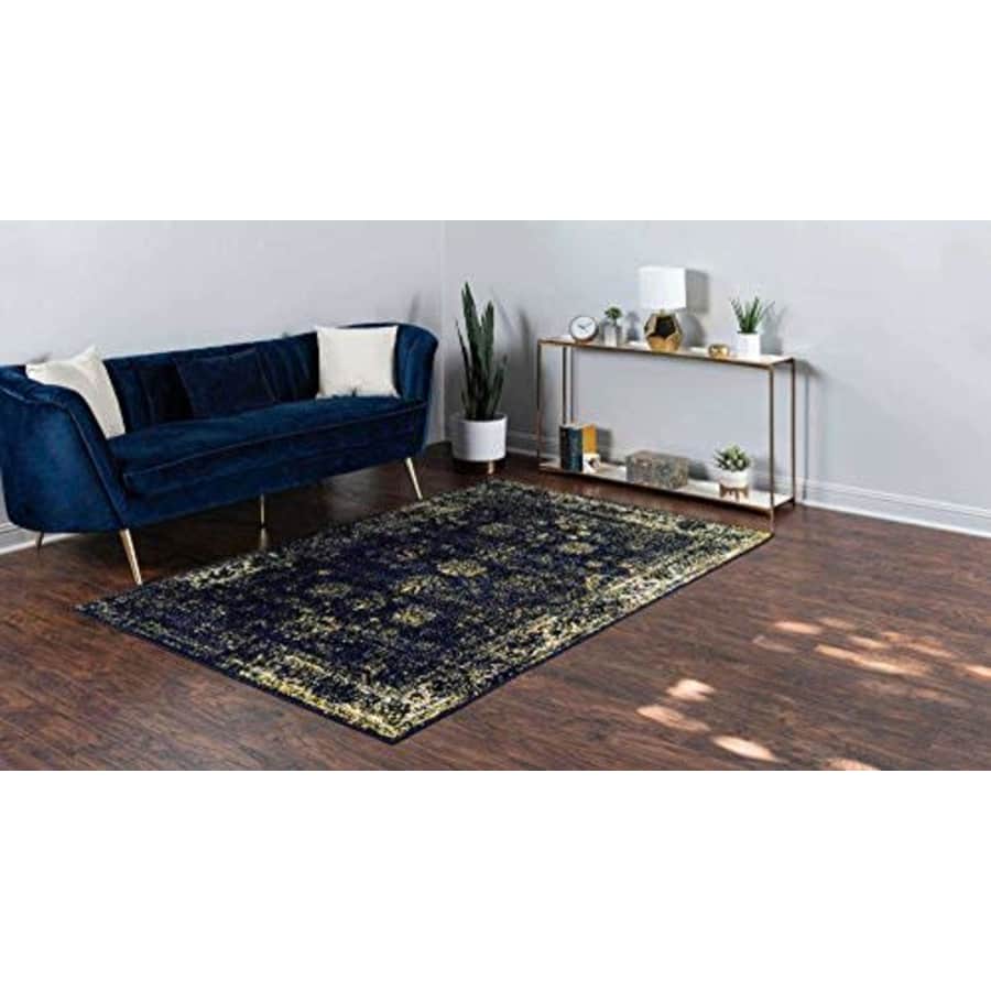 Unique Loom Sofia Collection Traditional Vintage Area Rug, 4' x 6', Navy Blue/Yellow for $34 Unique Loom Sofia Collection Traditional Vintage Area Rug, 4' x 6', Navy Blue/Yellow for $34