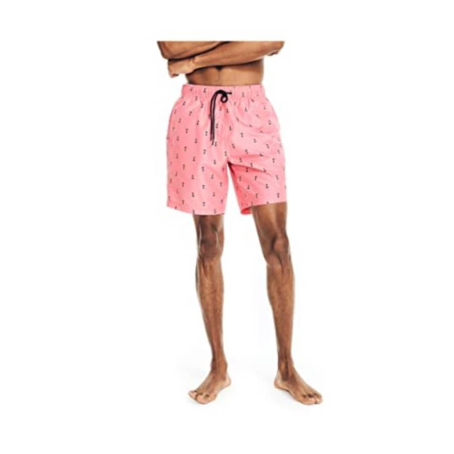 Nautica Men's Standard 8" Anchor Print Quick-Dry Swim, Teaberry for $57