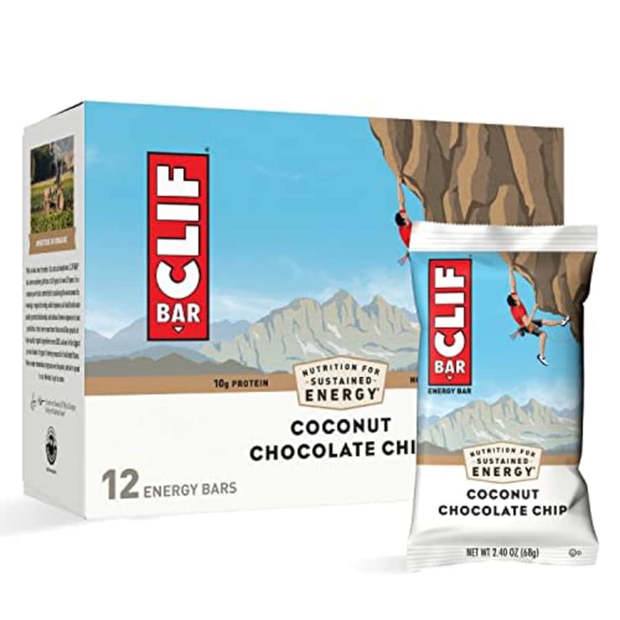 CLIF BARS - Energy Bars - Coconut Chocolate Chip - Made with Organic Oats - Plant Based Food - for $42 CLIF BARS - Energy Bars - Coconut Chocolate Chip - Made with Organic Oats - Plant Based Food - for $42