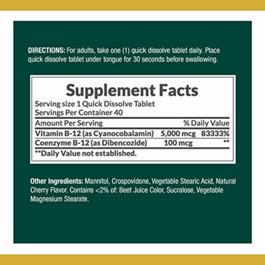 Vitamin B12 by Nature's Bounty, Quick Dissolve Vitamin Supplement, Supports Energy Metabolism and for $14