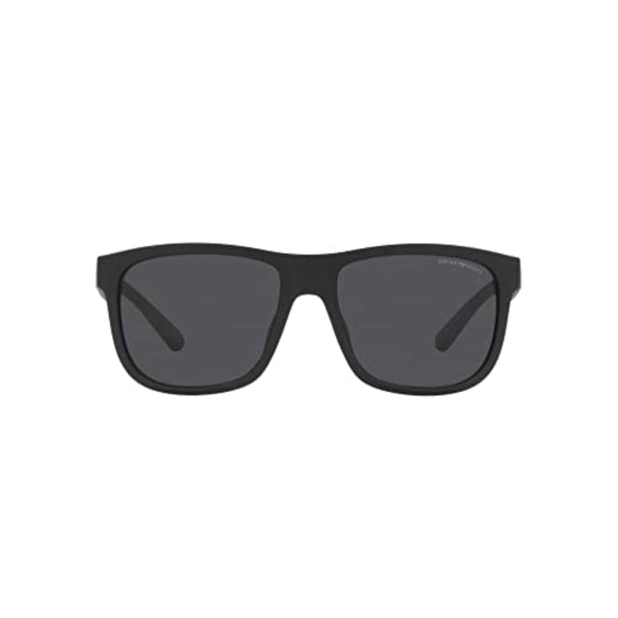 Emporio Armani Men's EA4182U Universal Fit Square Sunglasses, Matte Black/Dark Grey, 57 mm for $116