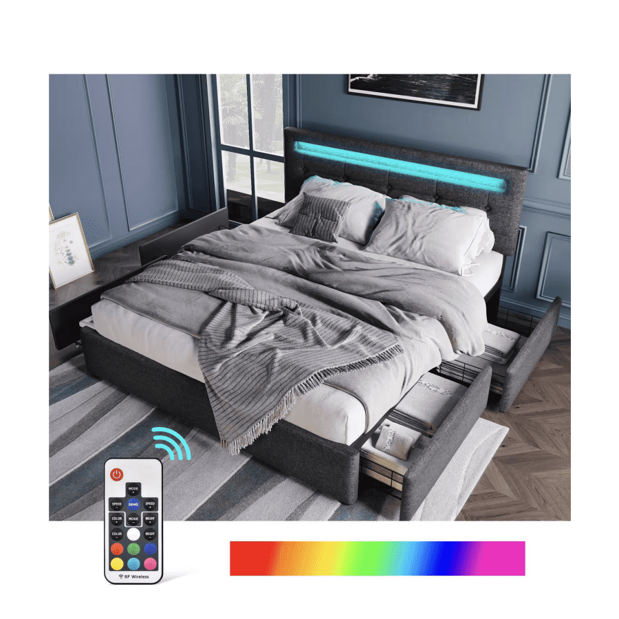 Harper & Bright Designs Upholstered Platform Bed for $263