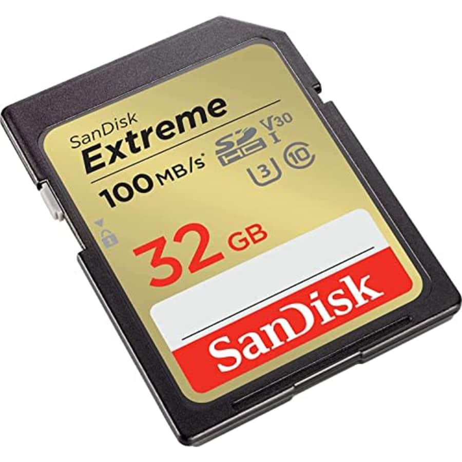 SanDisk 32GB SDHC SD Extreme Memory Card Works with Canon EOS 77D, 80D, 70D, 6D, 60D Digital DSLR for $9