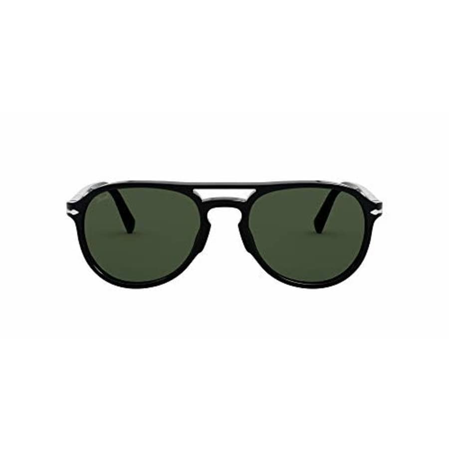 Persol PO3235S Pilot Sunglasses, Black/Green, 55mm for $370 Persol PO3235S Pilot Sunglasses, Black/Green, 55mm for $370