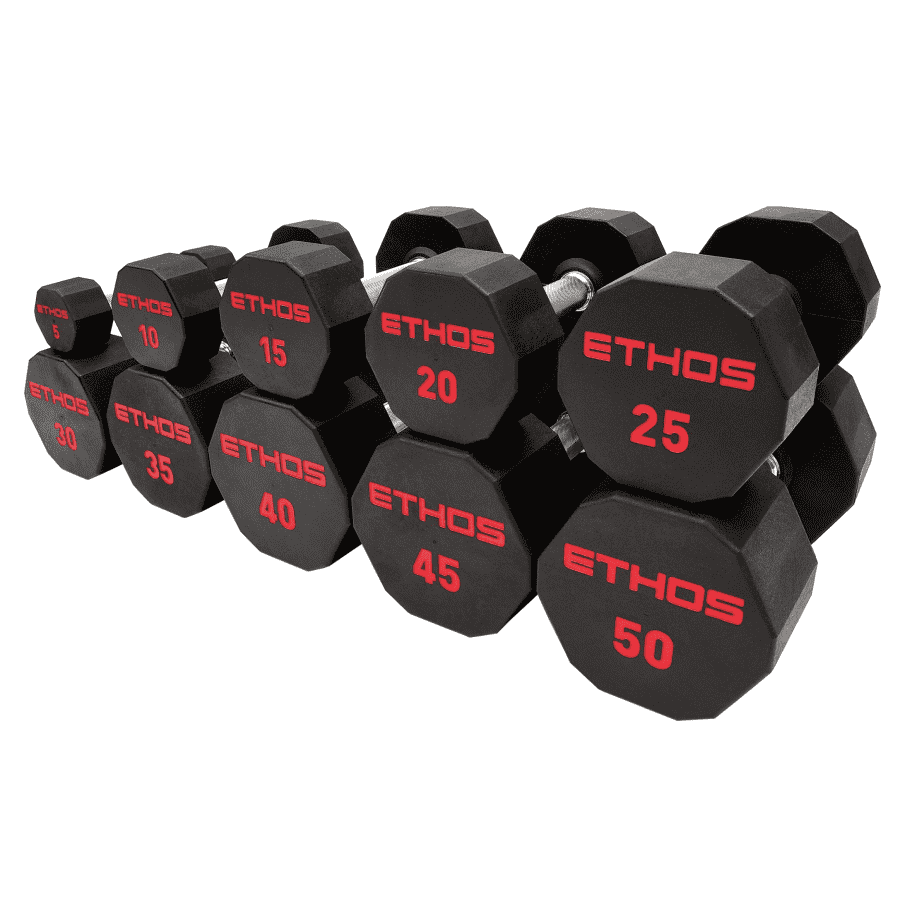 Ethos Rubber Hex Dumbbells from $13 Ethos Rubber Hex Dumbbells from $13
