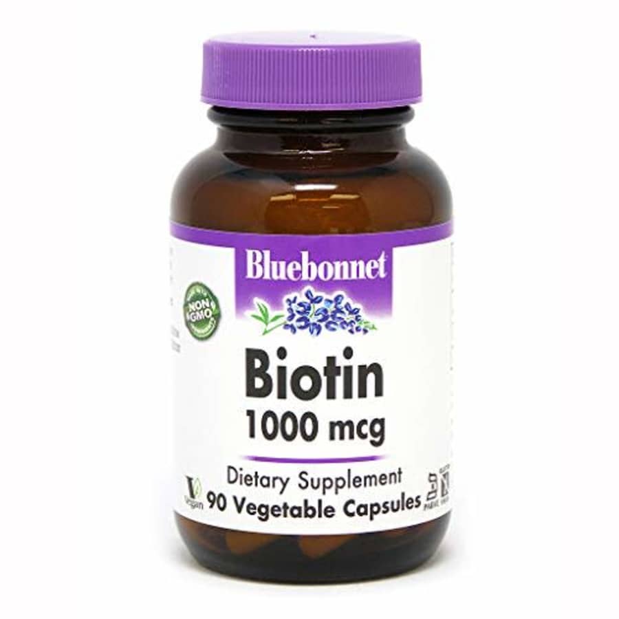 Bluebonnet Biotin 1000 mcg Vegetable Capsules, 90 Count for $12 Bluebonnet Biotin 1000 mcg Vegetable Capsules, 90 Count for $12