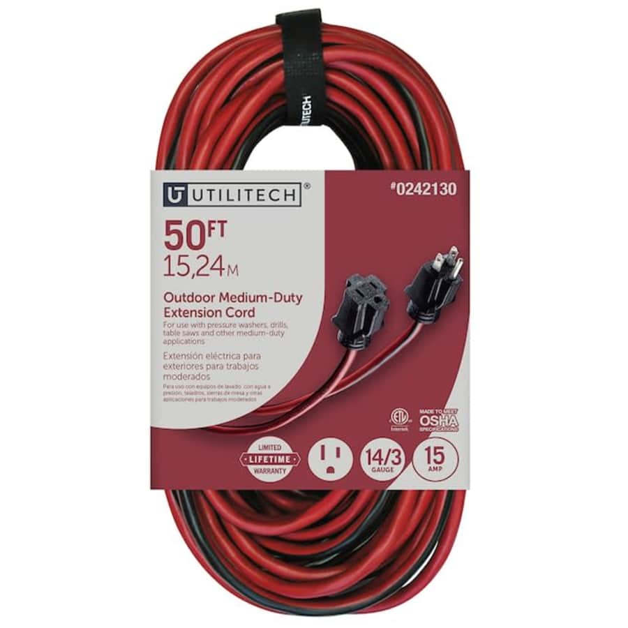 Utilitech 50-Foot Medium Duty Extension Cord for $30 each when you buy 3+ Utilitech 50-Foot Medium Duty Extension Cord for $30 each when you buy 3+
