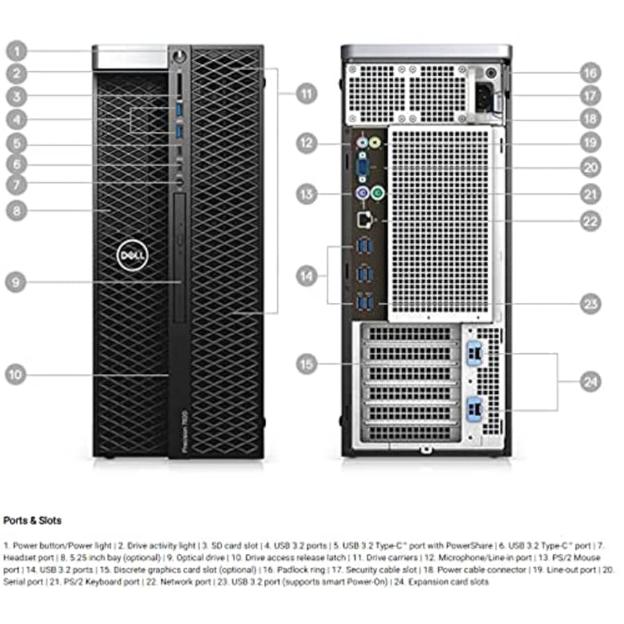 Dell Precision 7820 Tower Workstation, Intel Xeon Silver 4114 10-Core 2.2GHz, 192GB RAM, 1TB SSD + for $674