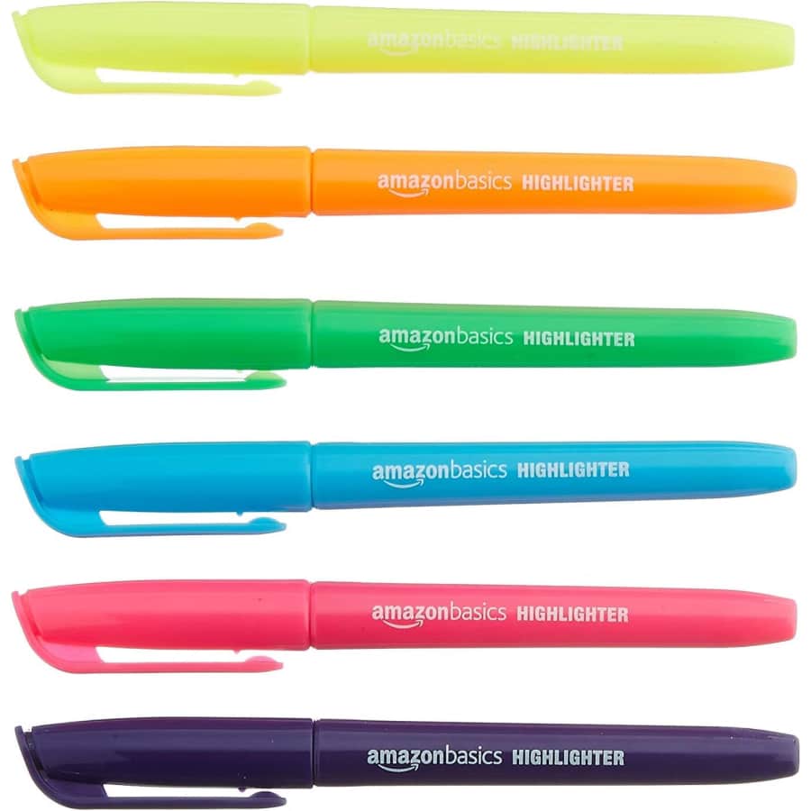 Amazon Basics Chisel Tip Fluorescent Highlighters 12-Pack: $3.95 w/ Subscribe & Save