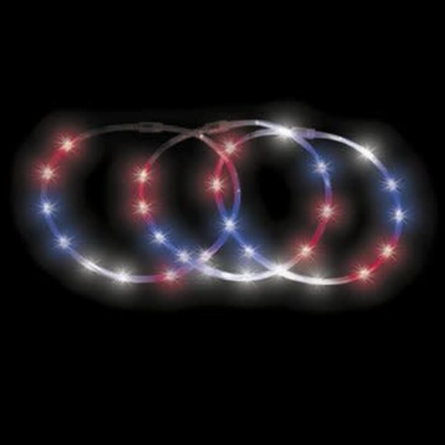 Fun Express USA Patriotic LED Chasing Light Necklaces - Set of 6 - Fourth of July Jewelry Party Supplies for $21