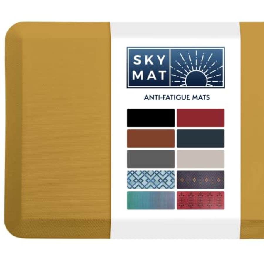Sky Solutions Anti Fatigue Floor Mat - 3/4" Thick Cushioned Kitchen Rug, Standing Desk Mat - for $36 Sky Solutions Anti Fatigue Floor Mat - 3/4" Thick Cushioned Kitchen Rug, Standing Desk Mat - for $36