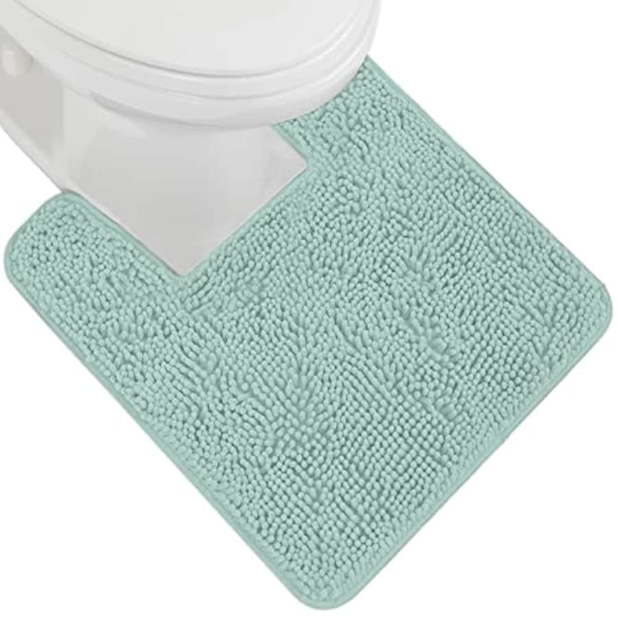 Gorilla Grip Plush Absorbent Shaggy Chenille Bath Rug Mat for Toilet Base with Rubber Backing, for $20