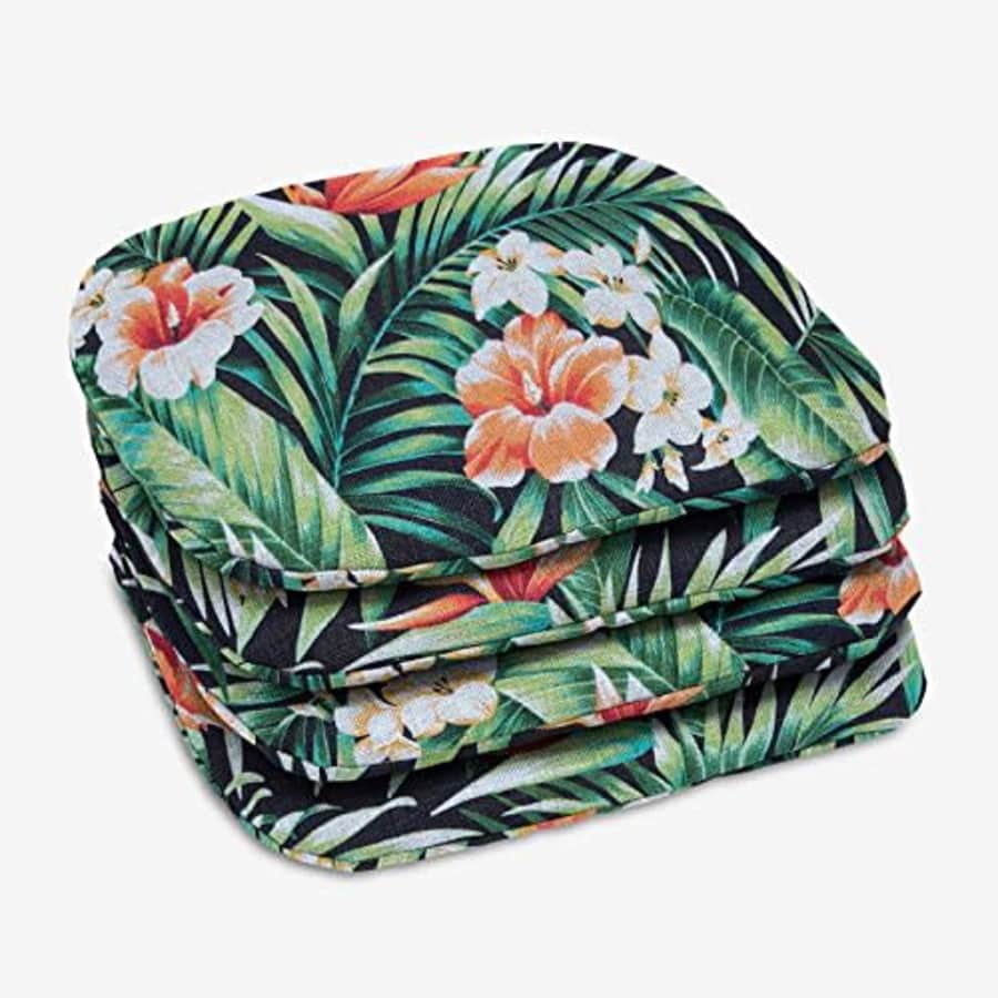 BrylaneHome Set of 4 Stacking Chair Pads Patio Cushion, Cypress Midnight Green for $55 BrylaneHome Set of 4 Stacking Chair Pads Patio Cushion, Cypress Midnight Green for $55