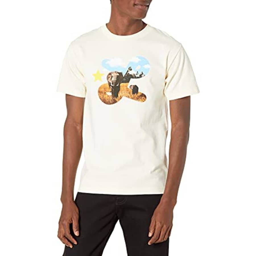 LRG Lifted Research Group Men's Graphic Design Logo T-Shirt, Cream L'EPHANT, S for $18