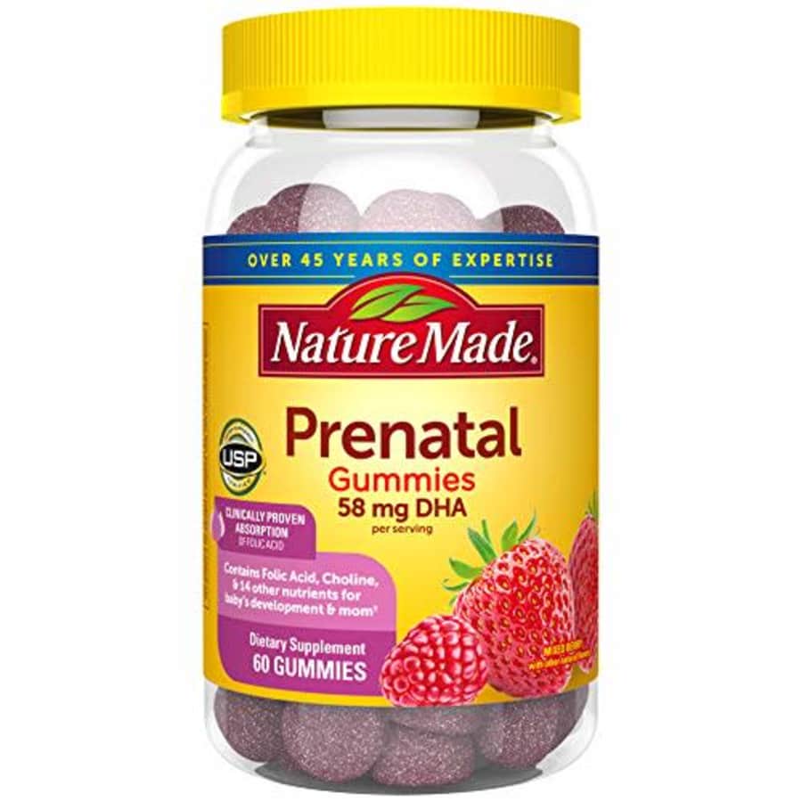 Nature Made Prenatal Gummy Vitamins with DHA + Folic Acid, 60 Ct to Support Babys Development for $20