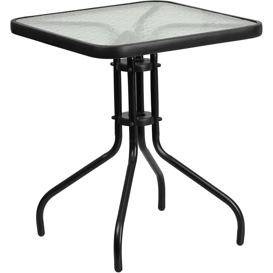 Flash Furniture 23.5'' Square Tempered Glass Metal Table for $34
