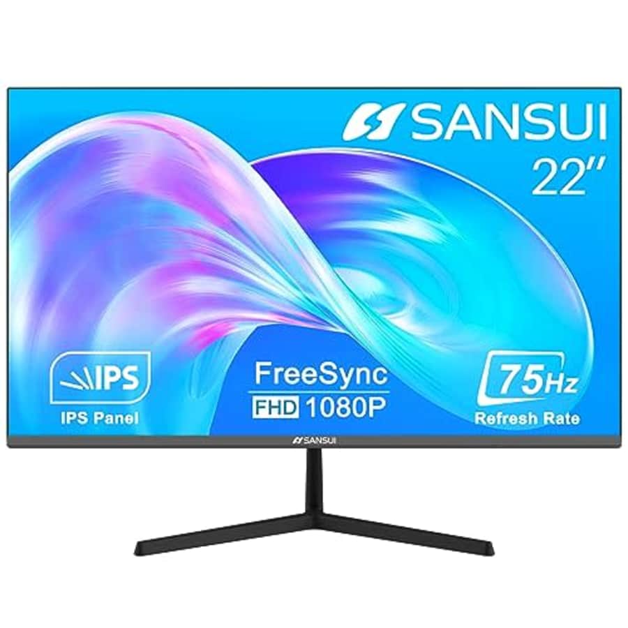 SANSUI Monitor 22 Inch IPS 75Hz FHD 1080P HDMI VGA Ports Computer Monitor Ultra-Thin Tilt for $69 SANSUI Monitor 22 Inch IPS 75Hz FHD 1080P HDMI VGA Ports Computer Monitor Ultra-Thin Tilt for $69