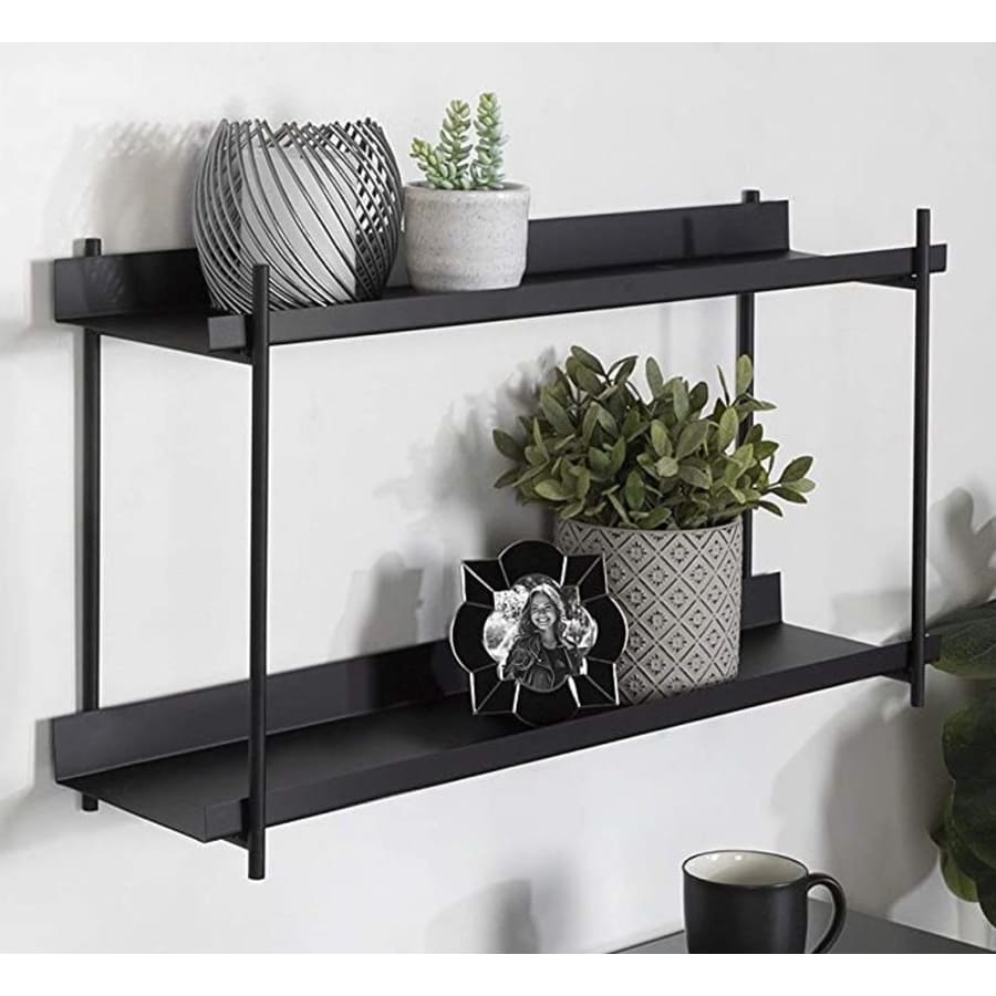 Kate and Laurel Dominic 28" 2-Tier Metal Floating Wall Shelf for $108