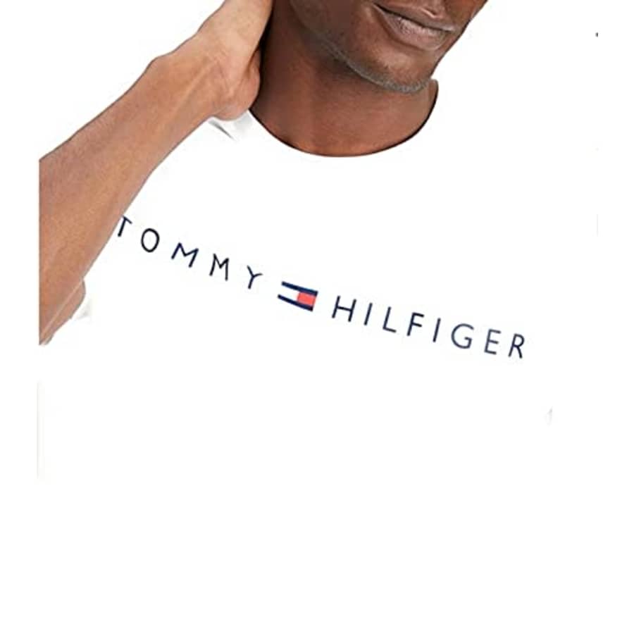 Tommy Hilfiger Men's Essential Flag Logo T-Shirt, Optic White, XXL for $53