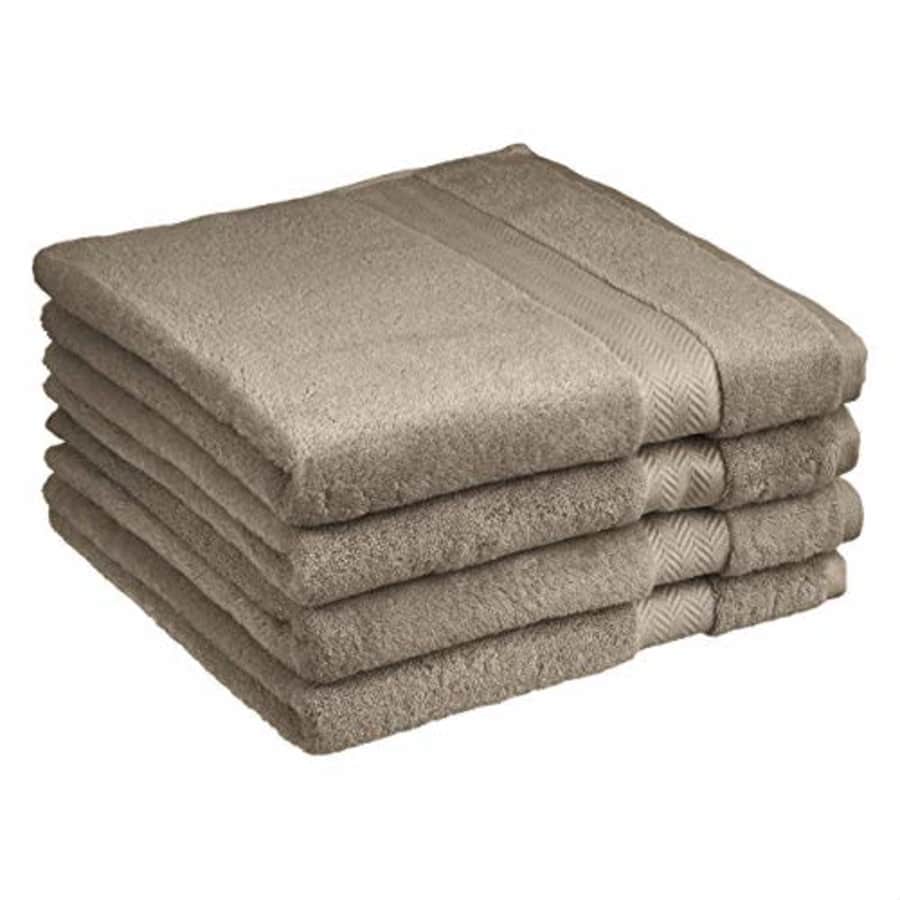 Amazon Basics Egyptian Cotton Bath Towel - 4-Pack, Cocoa Powder for $42