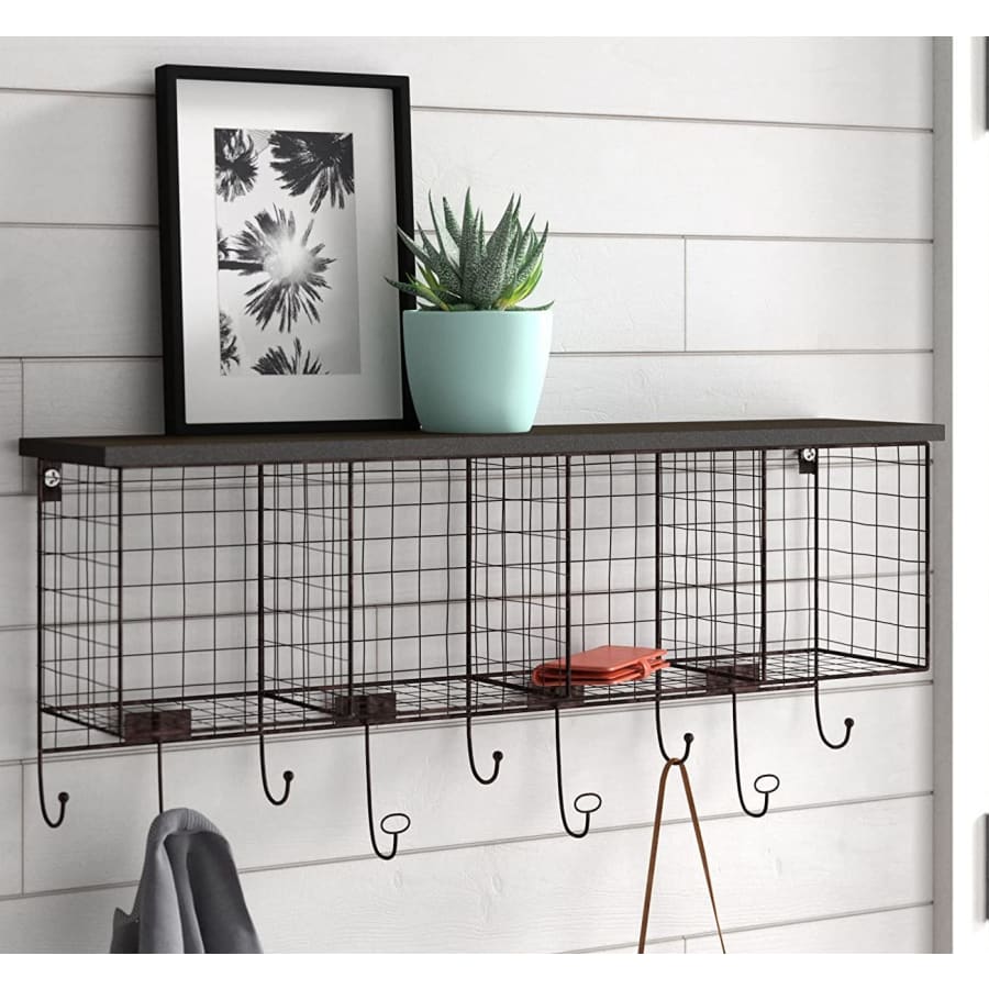 Linon Lanette 4-Cubby Wall Shelf for $46 Linon Lanette 4-Cubby Wall Shelf for $46