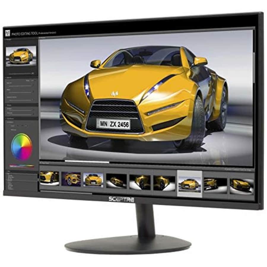 Sceptre 22" Frameless Ultra Thin 1080P LED Monitor Up to 75Hz HDMI VGA Speakers, Freesync for $63