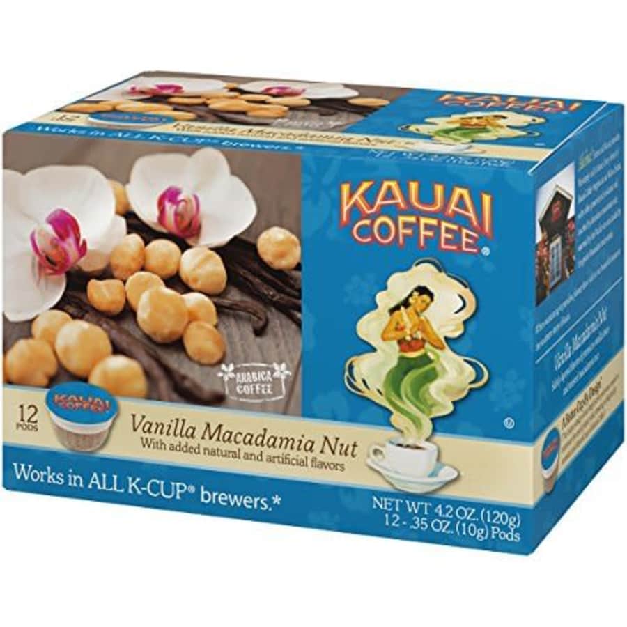 Kauai Coffee, Vanilla Macadamia Nut, 72 ct (Pack of 6) for $32 Kauai Coffee, Vanilla Macadamia Nut, 72 ct (Pack of 6) for $32