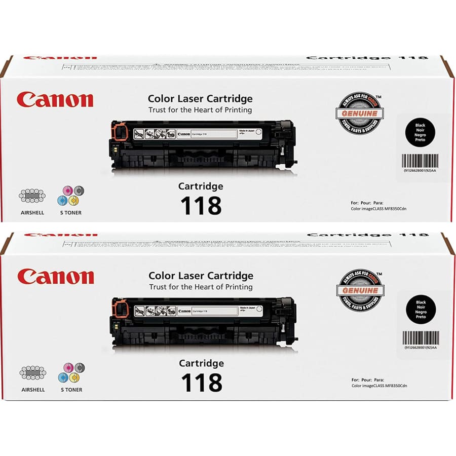 Canon 118 Black Toner Cartridge 2-Pack for $186