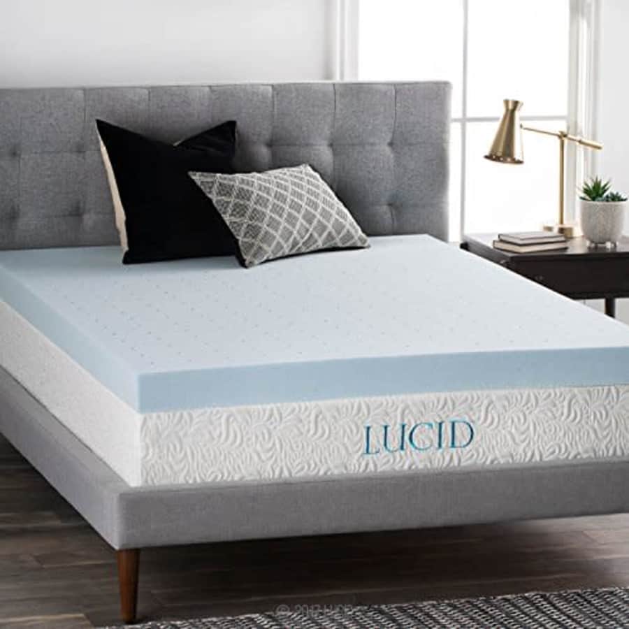 LUCID 4 Inch Gel Memory Foam Mattress Topper, Ventilated Design, Ultra Plush, CertiPUR-US for $75 LUCID 4 Inch Gel Memory Foam Mattress Topper, Ventilated Design, Ultra Plush, CertiPUR-US for $75