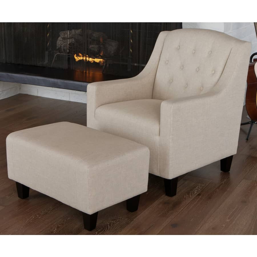 Noble House Elaine Tufted Club Chair and Ottoman Set for $275 Noble House Elaine Tufted Club Chair and Ottoman Set for $275