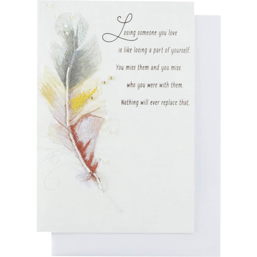 Hallmark Gemstone Feather Sympathy Card for $1