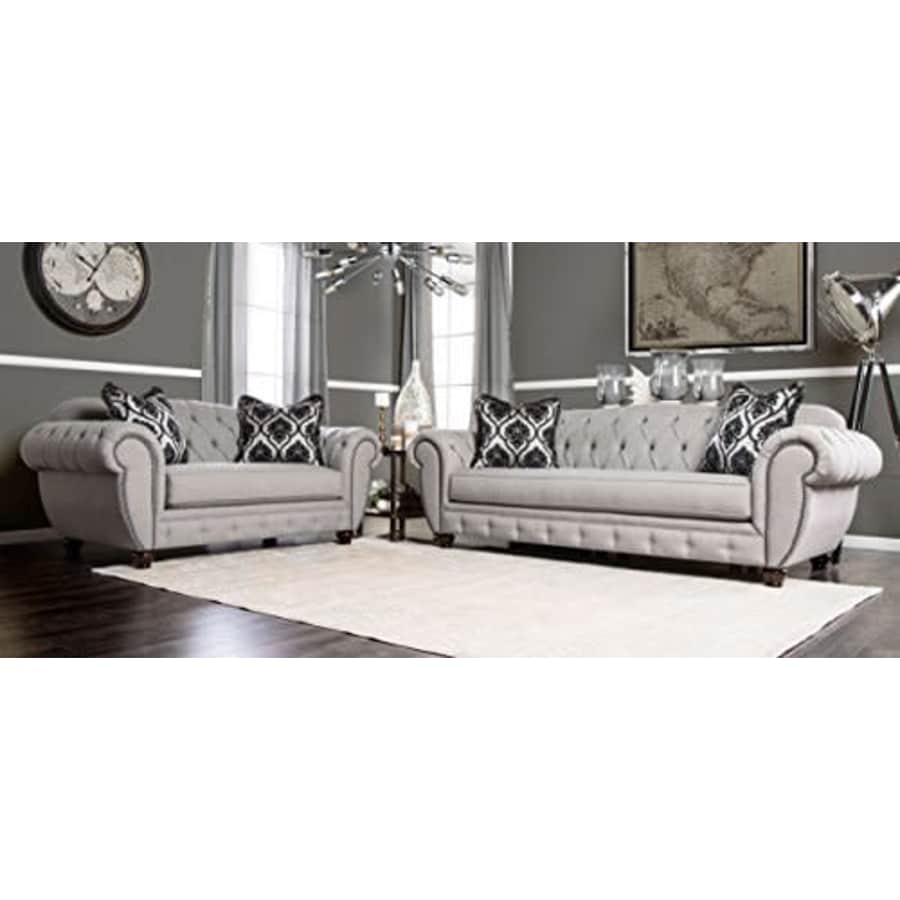 Furniture of America Bowie Sofas, Gray for $3,348 Furniture of America Bowie Sofas, Gray for $3,348