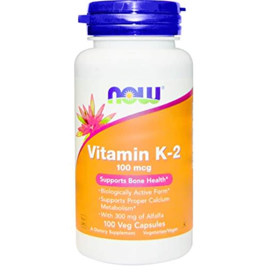 NOW Foods Vitamin K-2,100mcg, 100 caps (Pack of 2) for $39