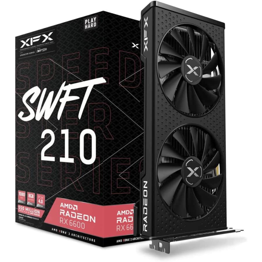 XFX AMD Radeon RX 6600 8GB GDDR6 Gaming Graphics Card for $200 XFX AMD Radeon RX 6600 8GB GDDR6 Gaming Graphics Card for $200