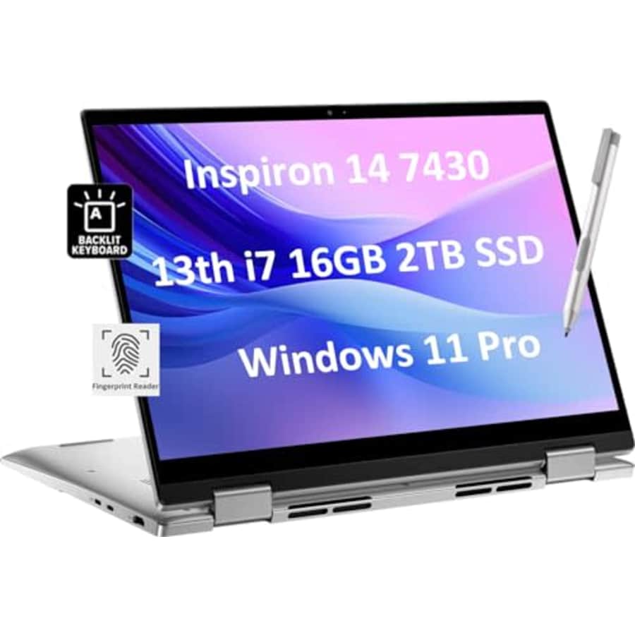 Dell Inspiron 14 7430 2-in-1 Business Laptop (14" FHD+ Touchscreen, Intel 10-Core i7-1355U, 16GB for $997