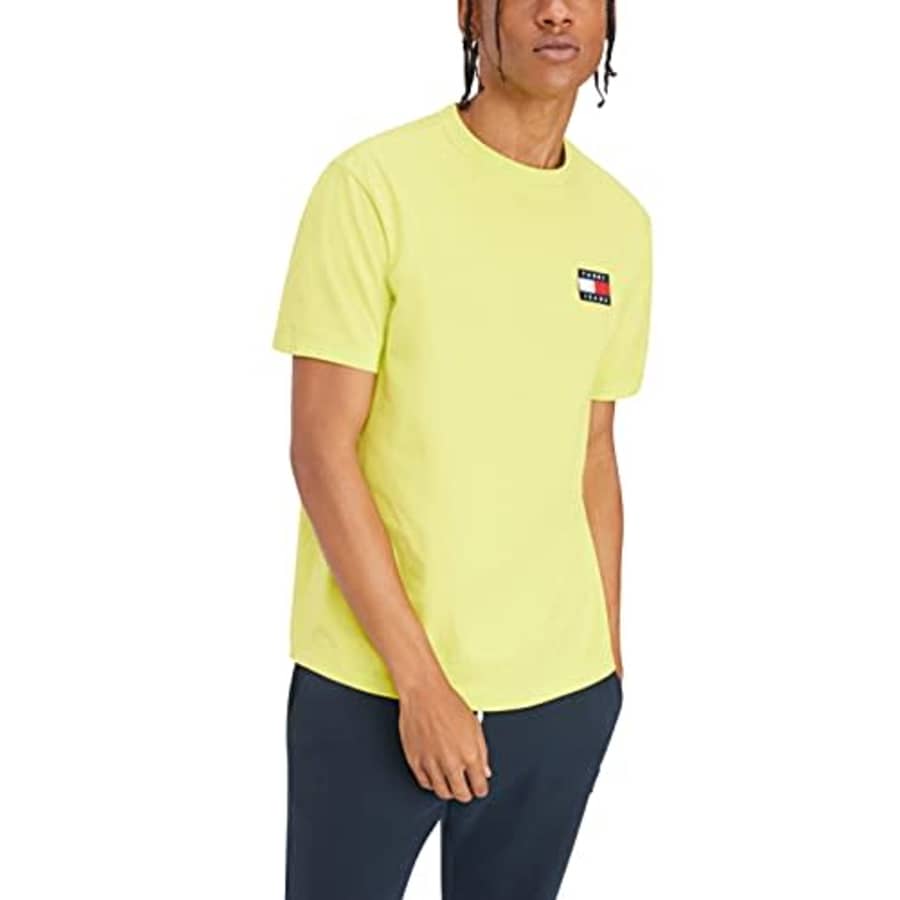 Tommy Hilfiger Men's Tommy Jeans Short Sleeve Badge T-Shirt, Neo Lime, XXL for $23 Tommy Hilfiger Men's Tommy Jeans Short Sleeve Badge T-Shirt, Neo Lime, XXL for $23