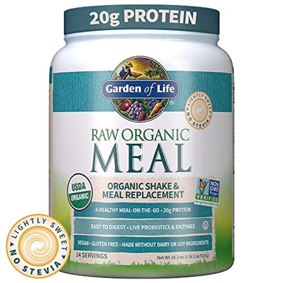 Garden of Life Raw Organic Meal Replacement Powder, Lightly Sweet, 14 Servings, 20g Plant Based for $29