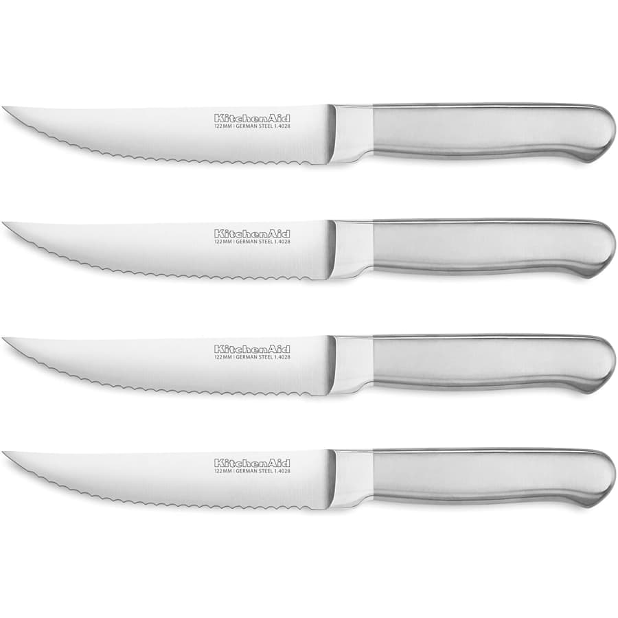 KitchenAid Classic Forged 4-Piece Brushed Stainless Steel Steak Knife Set for $15