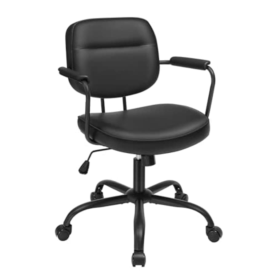 VASAGLE Office Chair, Desk Chair, Vanity Chair with Back, Individual Armrest Structure, Synthetic for $70