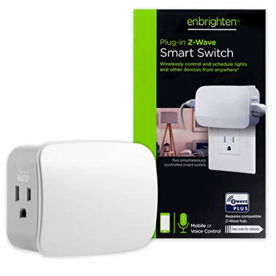 GE Enbrighten Z-Wave Plus Smart Switch Plug-In, 2 Simultaneously Controlled Z-Wave Outlets, Works for $40