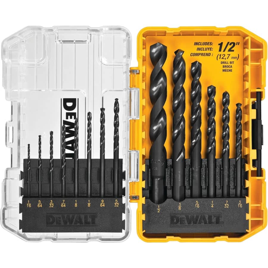 DeWalt 14-Piece Twist Drill Bit Set: $10