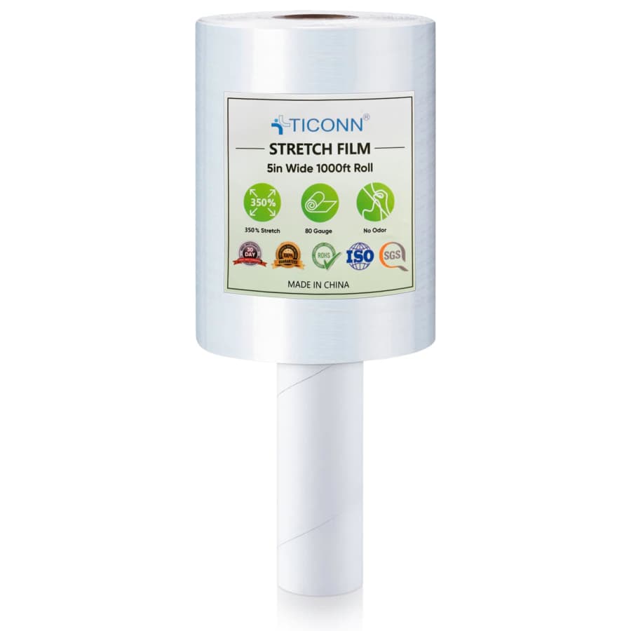 Ticonn 5" Stretch Wrap Film 1,000-Foot Roll for $13 Ticonn 5" Stretch Wrap Film 1,000-Foot Roll for $13
