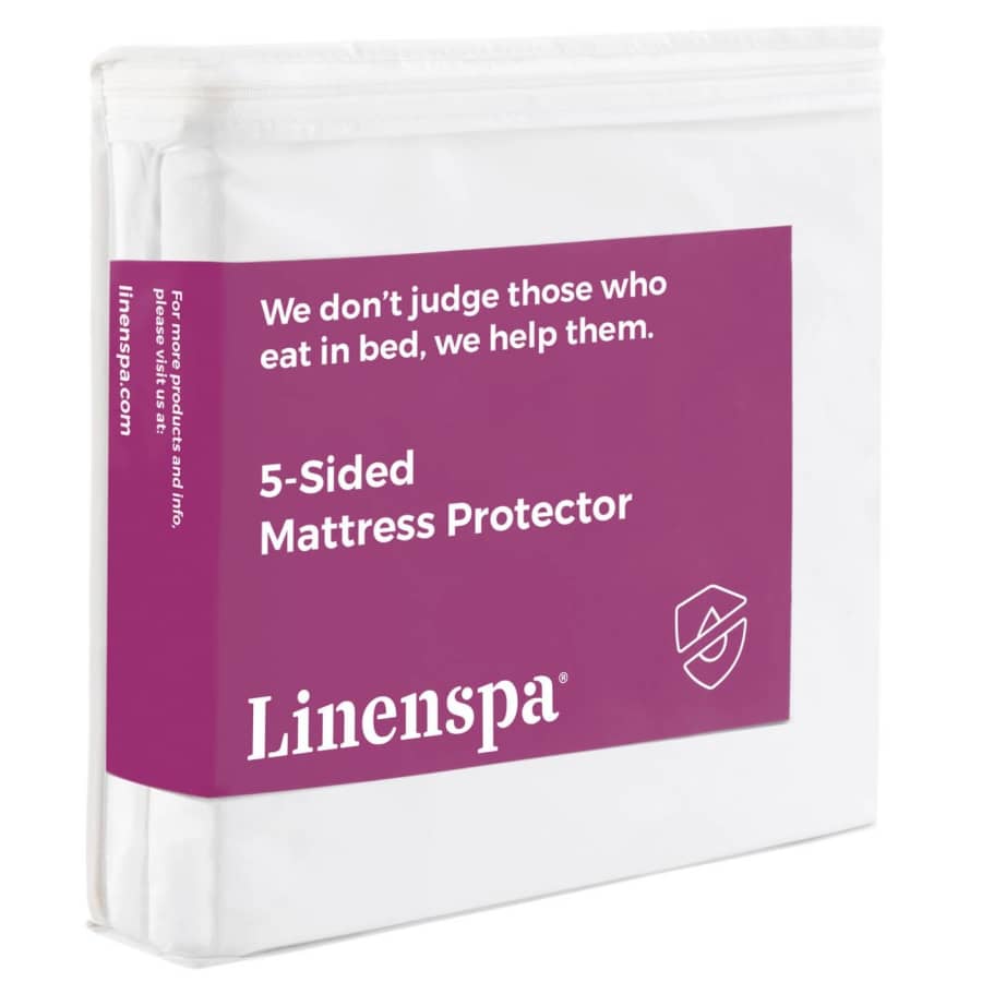 LinenSpa Five Sided Twin Mattress Protector for $14 LinenSpa Five Sided Twin Mattress Protector for $14