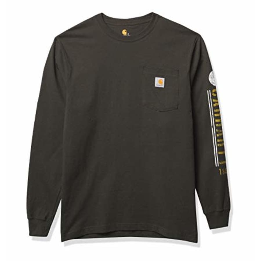 Carhartt Men's Big & Tall Relaxed Fit Heavyweight Long-Sleeve Pocket Logo Graphic T-Shirt, Peat, 30 for $30 Carhartt Men's Big & Tall Relaxed Fit Heavyweight Long-Sleeve Pocket Logo Graphic T-Shirt, Peat, 30 for $30