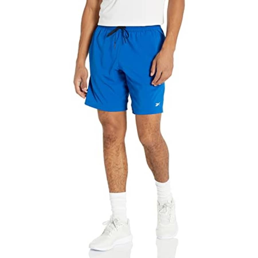 Reebok Men's Standard Workout Ready Woven Shorts, Vector Blue/Drawstring, Medium for $21 Reebok Men's Standard Workout Ready Woven Shorts, Vector Blue/Drawstring, Medium for $21