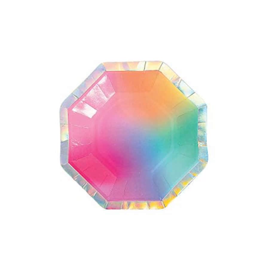 Fun Express - Pastel Rainbow Dessert Paper Plate for Birthday - Party Supplies - Print Tableware - for $24