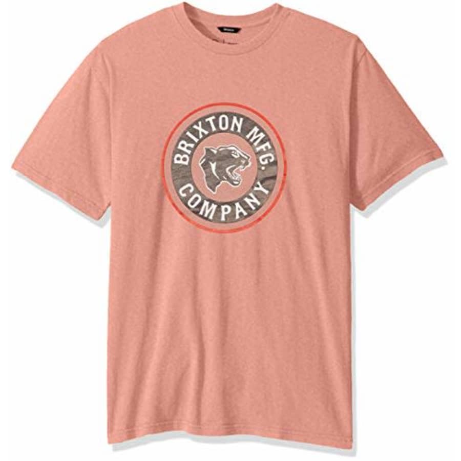 Brixton Men's Forte Standard FIT Short Sleeve T-Shirt, Mauve, S for $17